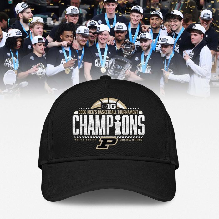 Purdue Boilermakers 2026 Big Ten Men's Basketball Tournament Champions Locker Room T-Shirt - Image 2