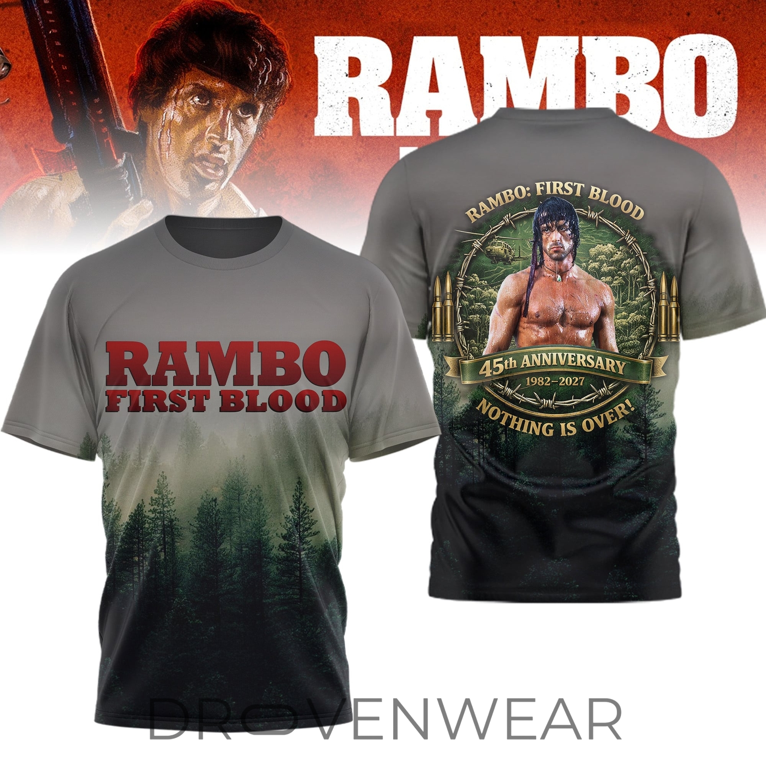 Rambo First Blood 45th Anniversary Premium Graphic Shirt Rambo First Blood 45th Anniversary Premium Graphic Shirt