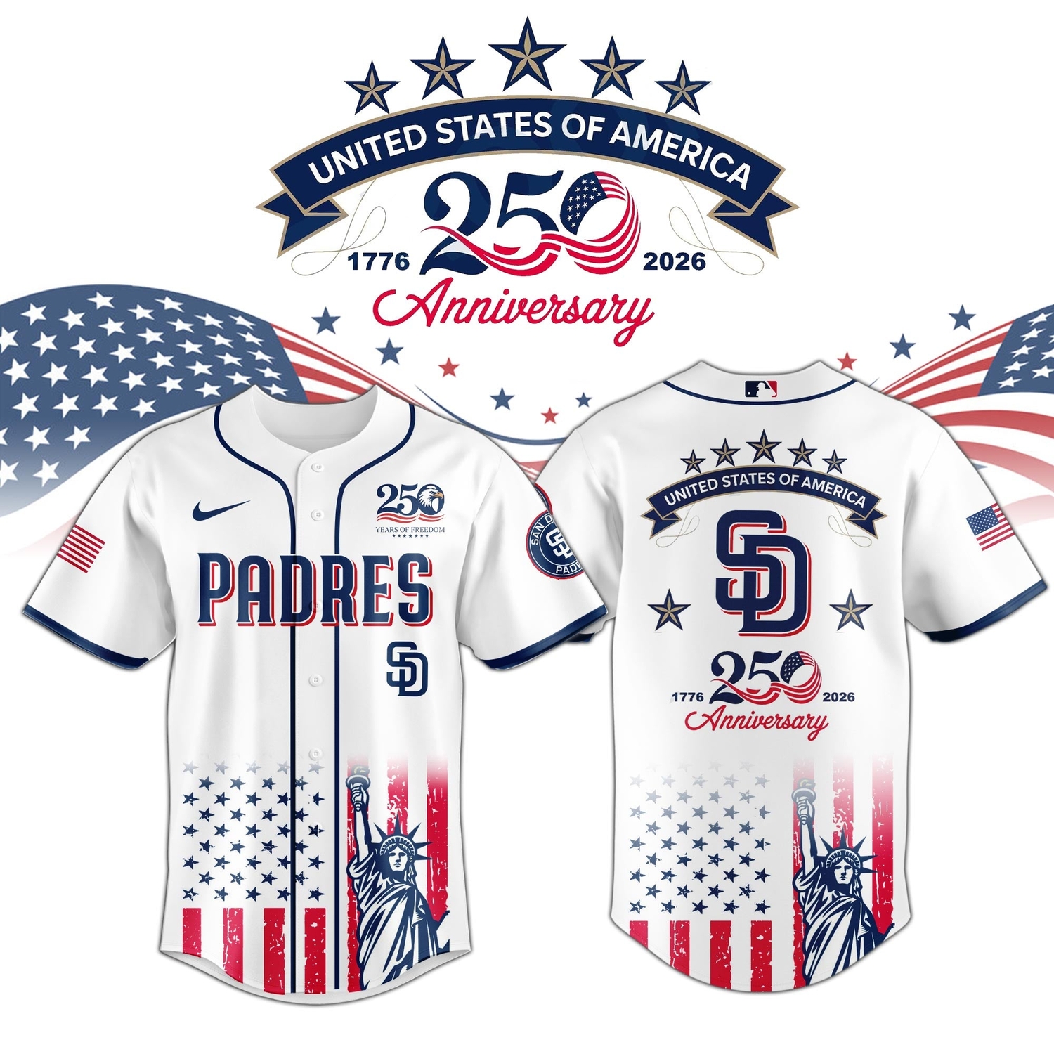 San Diego Padres special America’s 250th Anniversary Limited Edition Jersey San Diego Padres special America’s 250th Anniversary Limited Edition Jersey