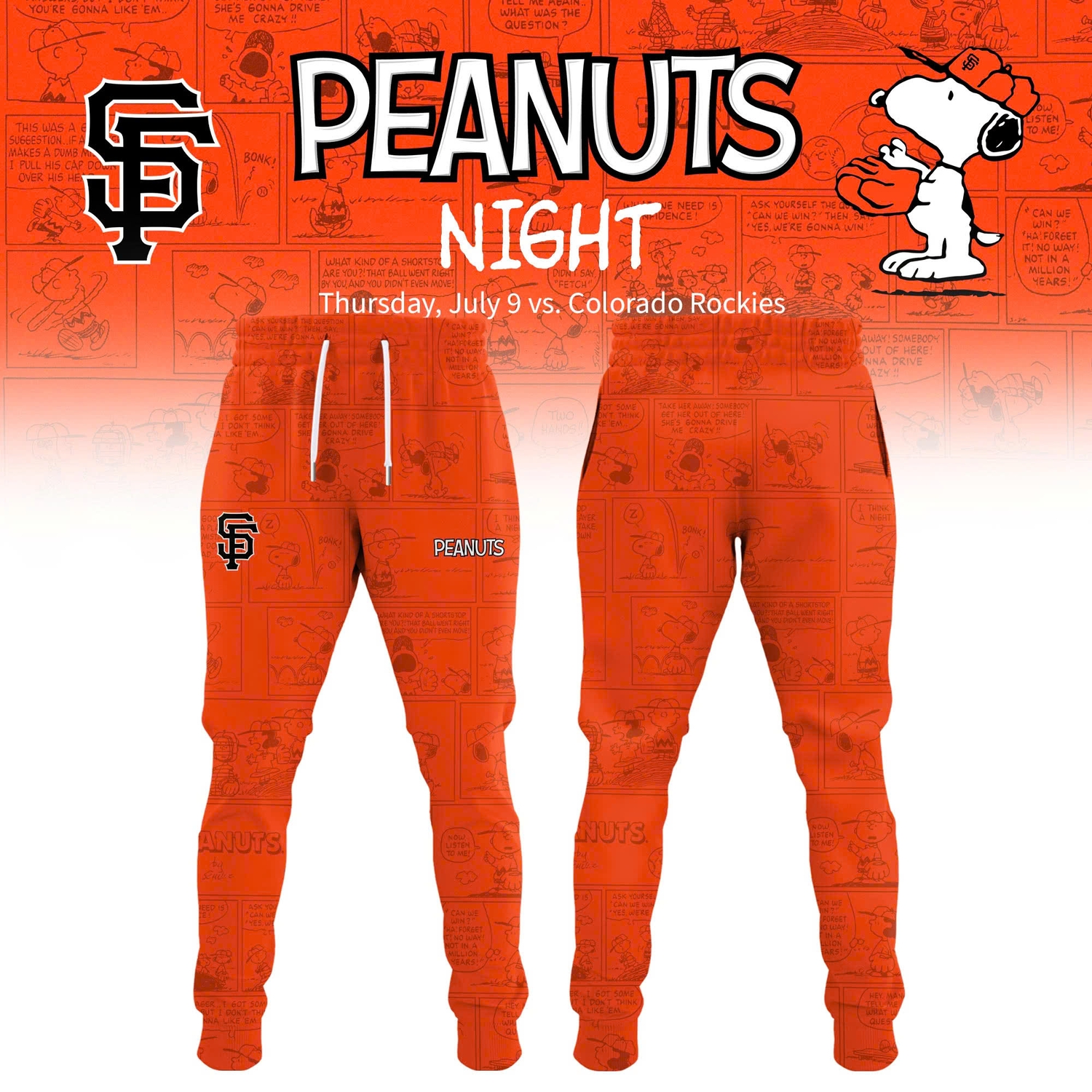 San Francisco Giants Peanuts Night 2026 Special Edition Jersey San Francisco Giants Peanuts Night 2026 Special Edition Jersey