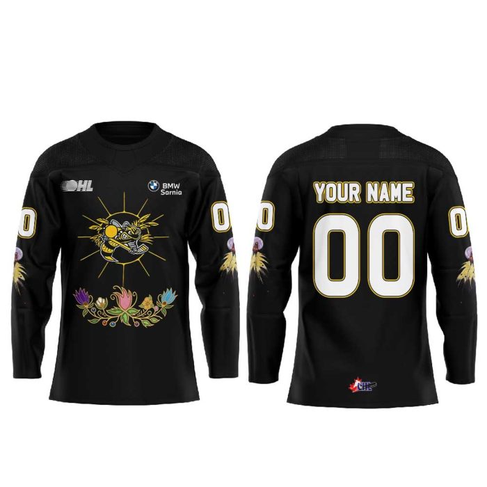 Sarnia Sting Indigenous Heritage Jerseys Celebrate The Culture, History 2026 Hockey Jersey Custom Name, Number - Image 2