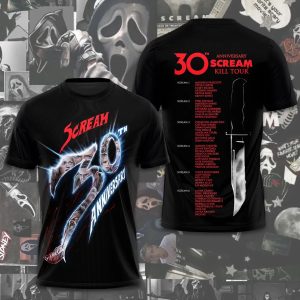 Scream Horror Movie 30th Anniversary 3D Graphic Apparel by Drovenwear.com