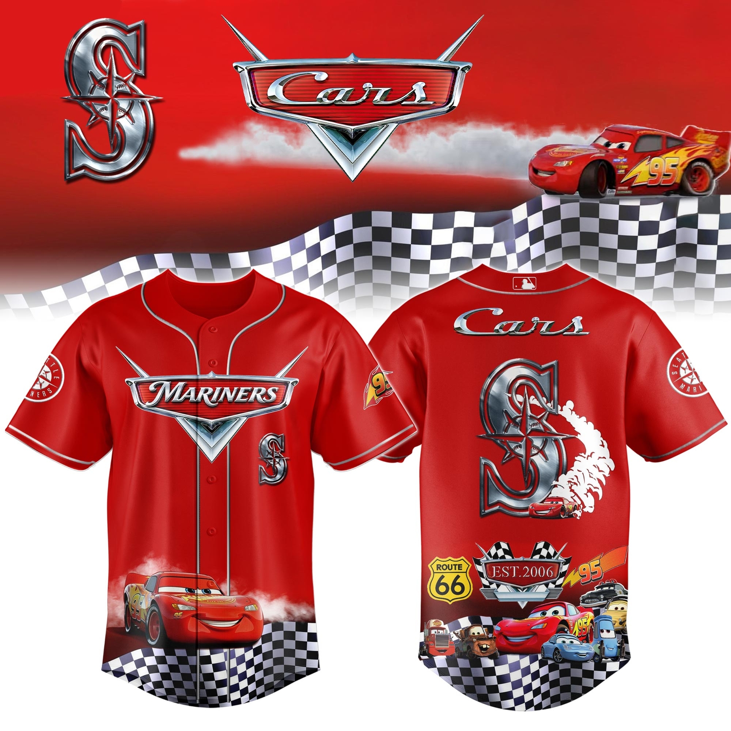 Seattle Mariners Cars 20th Anniversary Inspired Limited Edition Baseball Jersey Seattle Mariners Cars 20th Anniversary Inspired Limited Edition Baseball Jersey