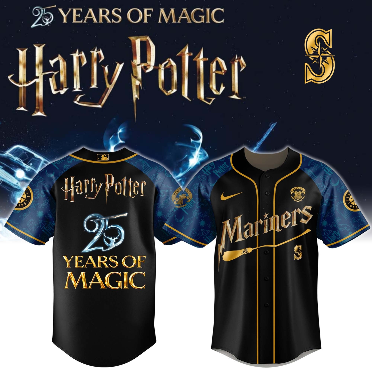 Seattle Mariners Harry Potter 25 Years Of Magic Game Night 2026 Special Edition Jersey Version 2 Seattle Mariners Harry Potter 25 Years Of Magic Game Night 2026 Special Edition Jersey Version 2