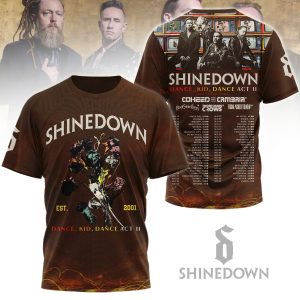 Shinedown Dance Kid Dance Act II 2026 World Tour tshirt by Drovenwear.com