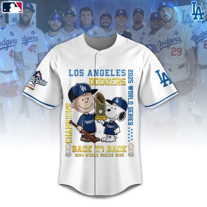 Snoopy Los Angeles Dodgers Champions Baseball Jersey - Image 2
