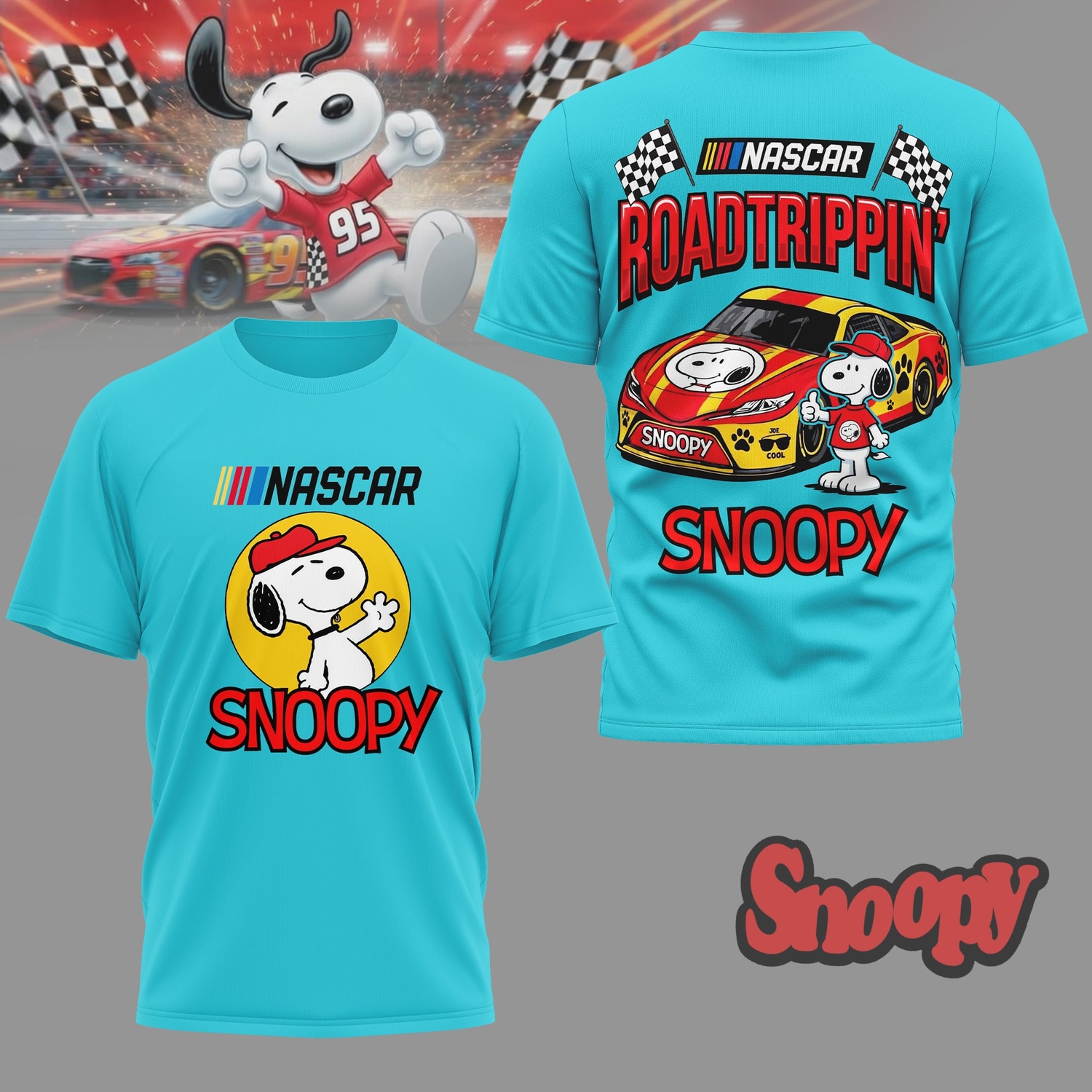Snoopy Nascar Shirt, 3D Shirt, Cartoon Apparel Snoopy Nascar Shirt, 3D Shirt, Cartoon Apparel