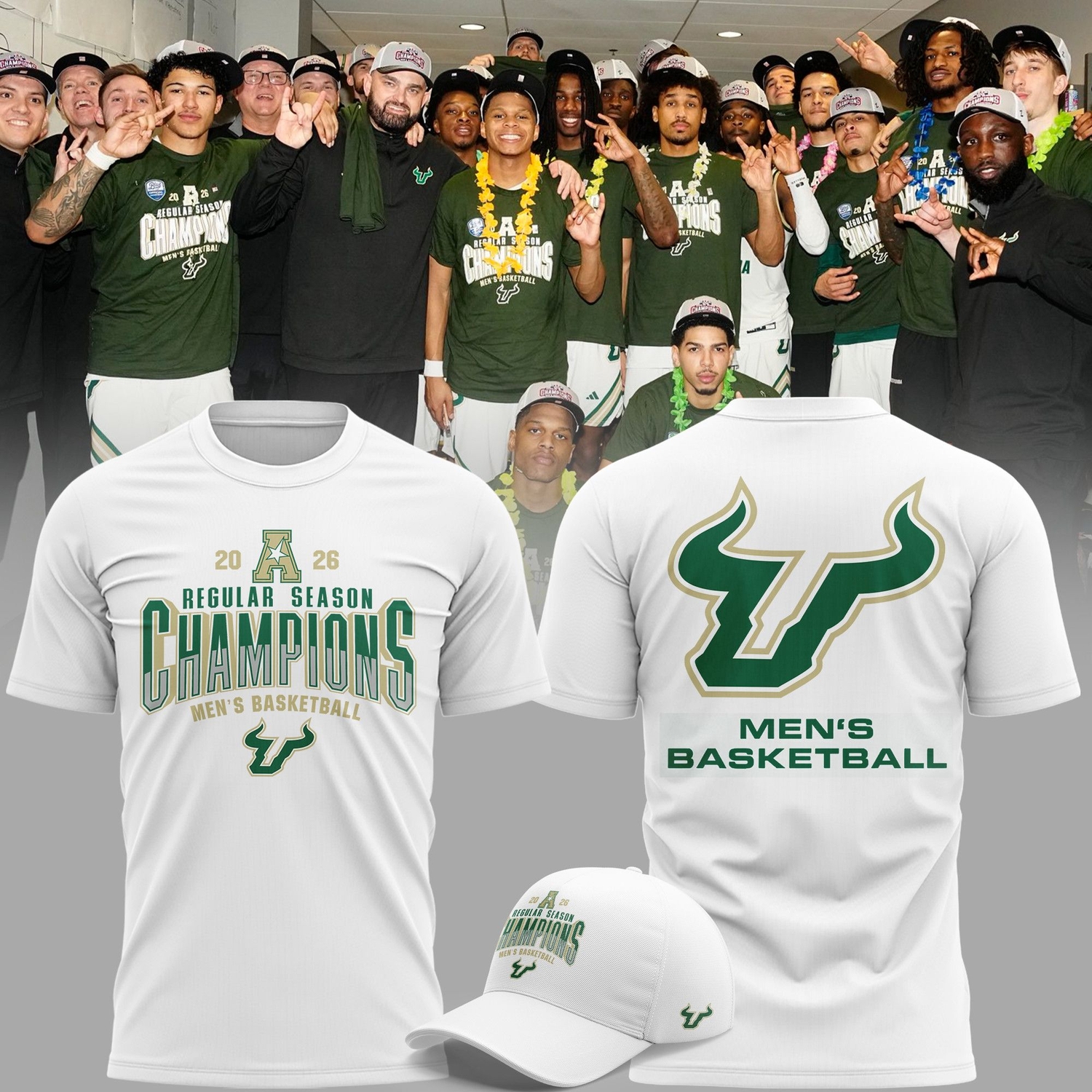 South Florida Bulls Men's Basketball Regular Season Champions T-shirt South Florida Bulls Men's Basketball Regular Season Champions T-shirt