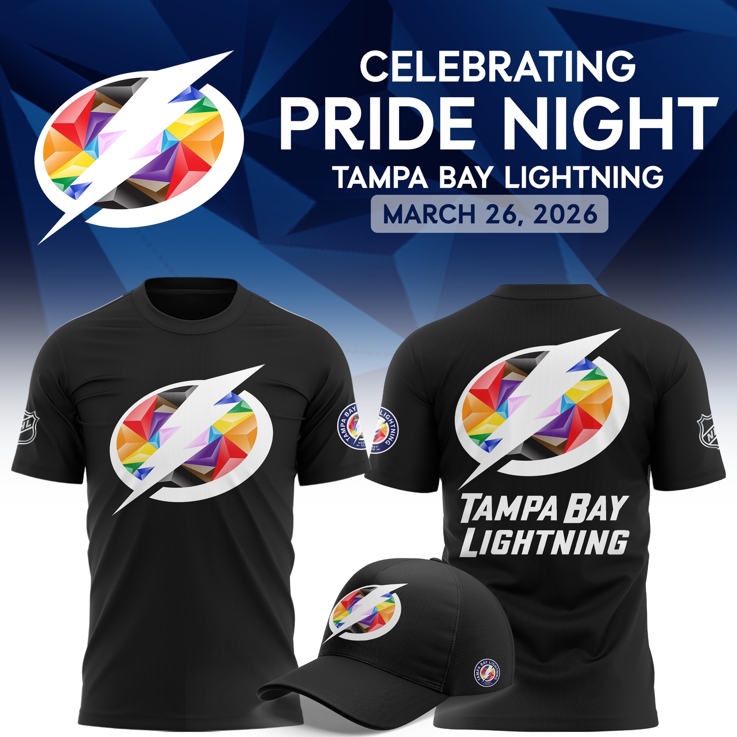 Tampa Bay Lightning Pride Night 2026 Graphic T-Shirt Tampa Bay Lightning Pride Night 2026 Graphic T-Shirt
