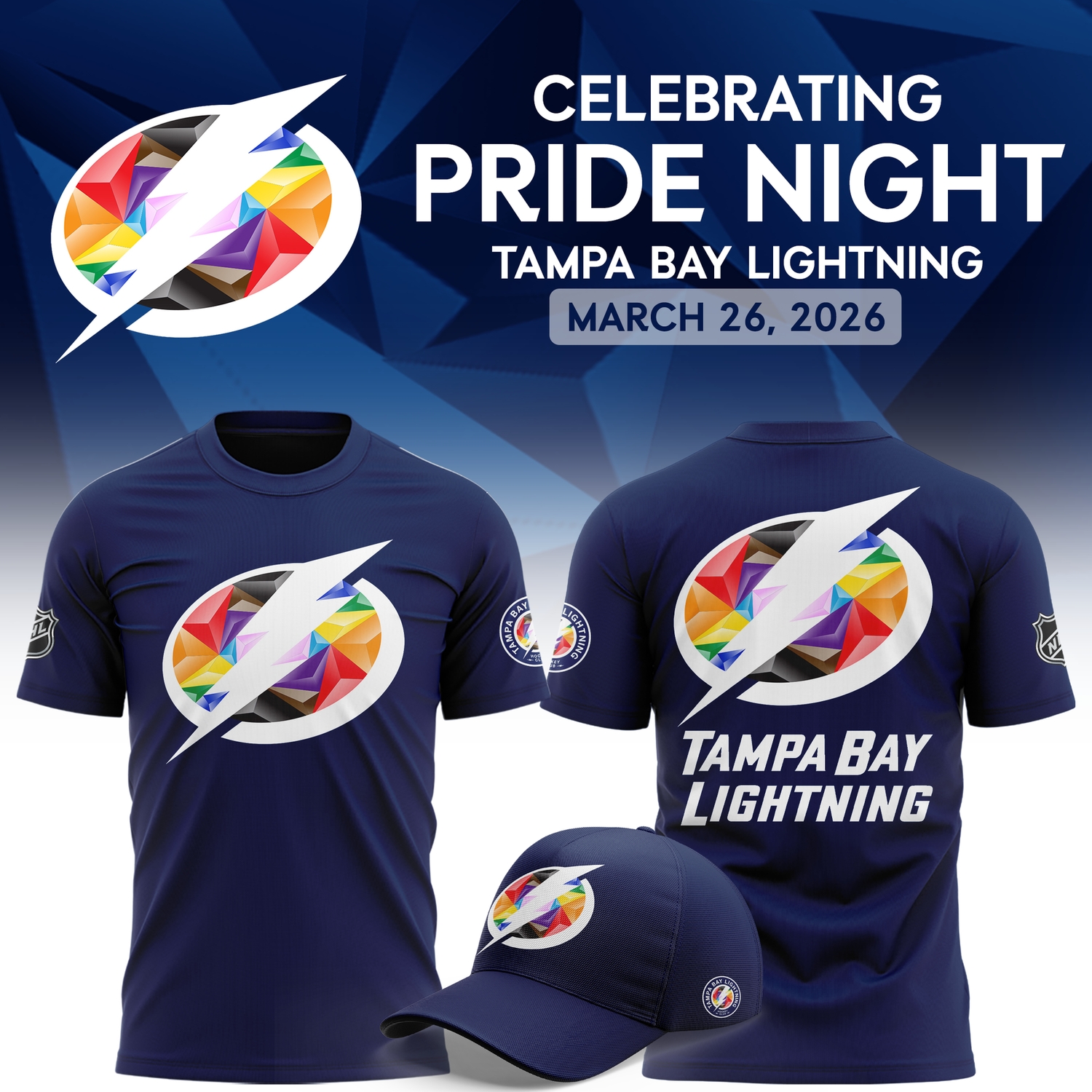 Tampa Bay Lightning Pride Night 2026 Graphic T-Shirt Tampa Bay Lightning Pride Night 2026 Graphic T-Shirt