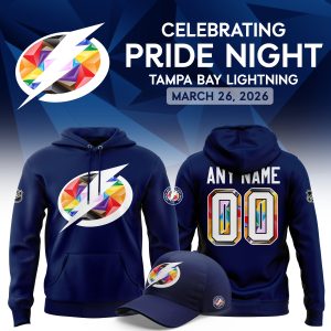 Tampa Bay Lightning Pride Night 2026 Navy Hoodie Version 3 by Drovenwear.com