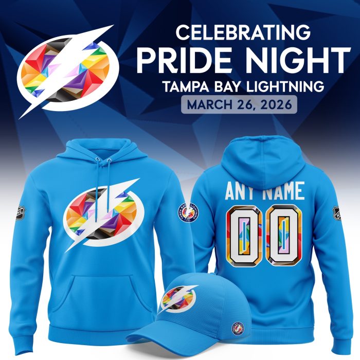 Tampa Bay Lightning Pride Night 2026 Navy Hoodie Version 3 - Image 3