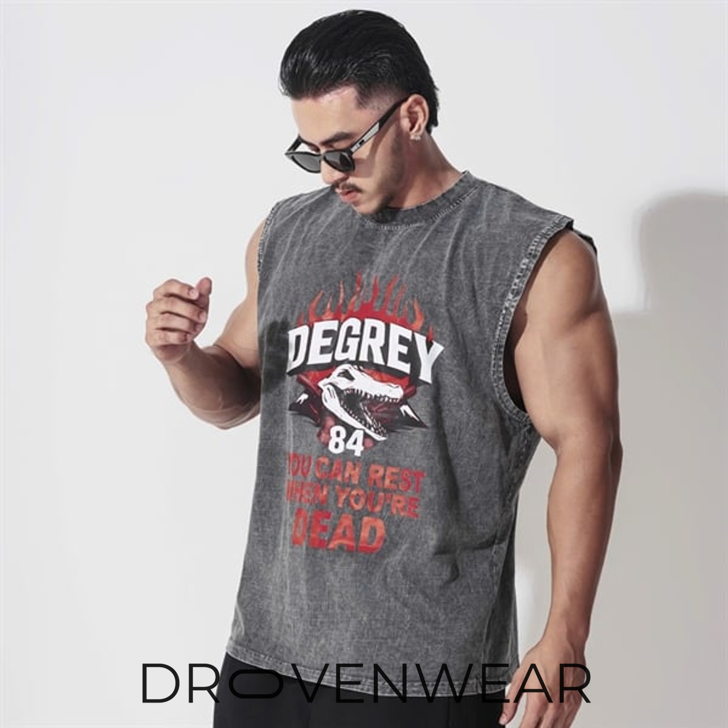 Tank Top Degrey Cotton Wax Gray Big Logo Limited Edition Tank Top Degrey Cotton Wax Gray Big Logo Limited Edition