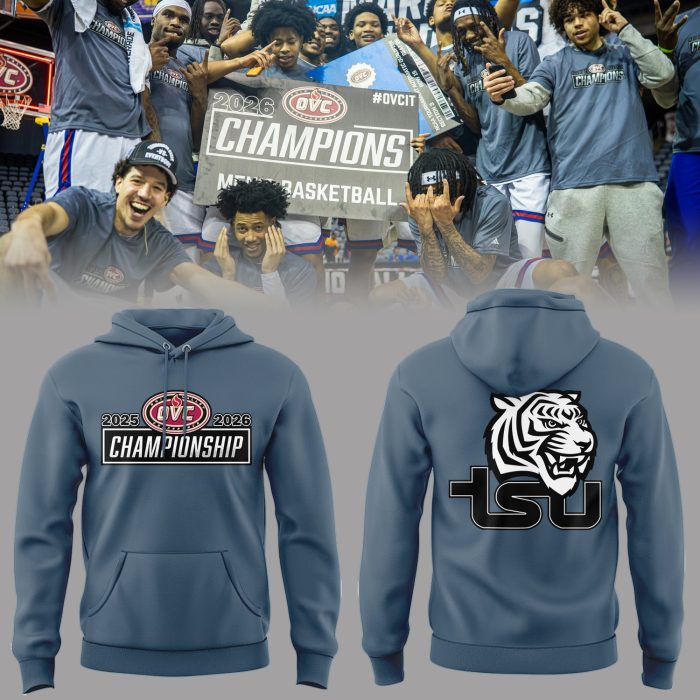 Tennessee State Tigers Men’s Basketball OVC Tourney Champions 2026 Hoodie - Image 4
