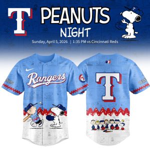 Texas Rangers Peanuts Night 2026 Special Edition Jersey by Drovenwear.com