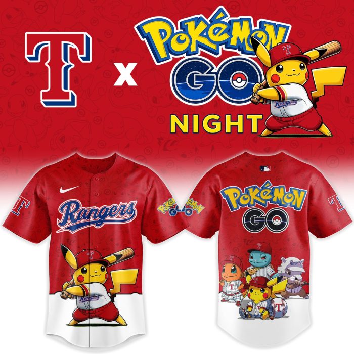 Texas Rangers Pokémon GO Night Limited Edition Baseball Jersey - Image 2