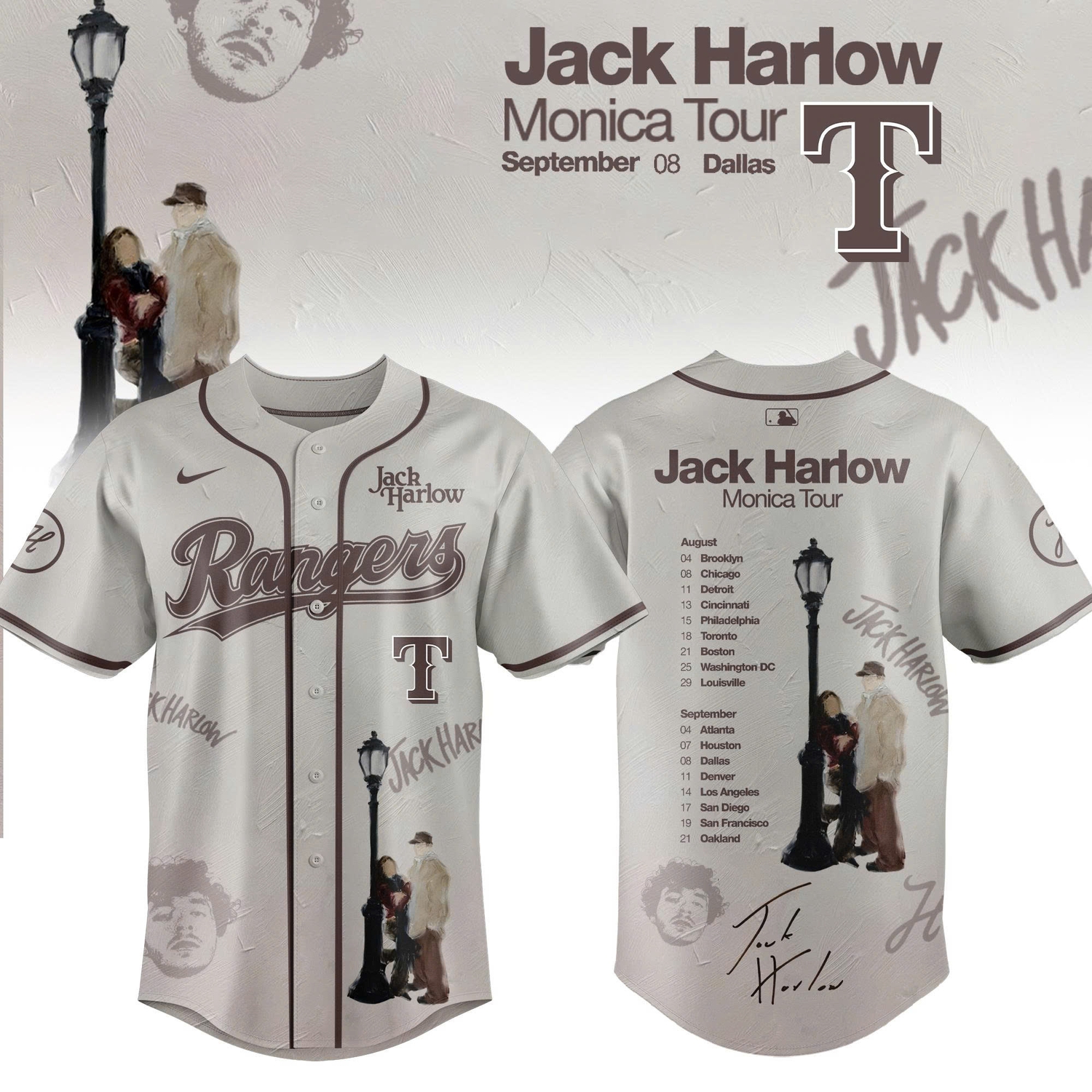 Texas Rangers X Jack Harlow Monica Tour 2026 Limited Edition Jersey Texas Rangers X Jack Harlow Monica Tour 2026 Limited Edition Jersey