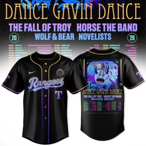 Texas Rangers x Dance Gavin Dance 2026 Tour Baseball Jersey by Drovenwear.com
