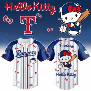 Texas Rangers x Hello Kitty 2026 Limited Editions Jersey by Drovenwear.com