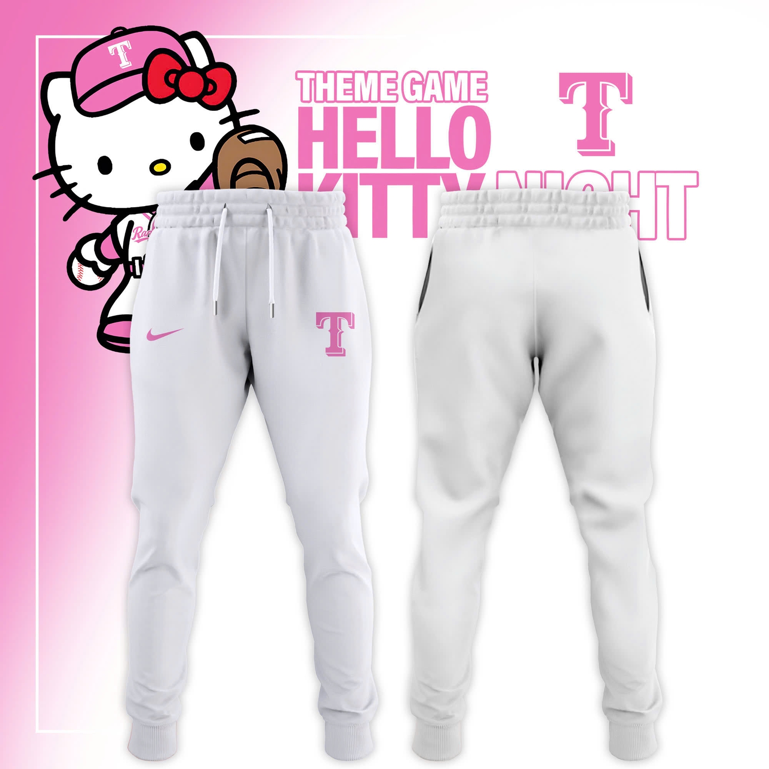 Texas Rangers x Hello Kitty Night 2026 Collector Baseball Jersey Texas Rangers x Hello Kitty Night 2026 Collector Baseball Jersey