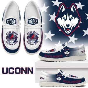 UConn Huskies Make Them Grateful Again Limited Hey Dude Shoes by Drovenwear.com