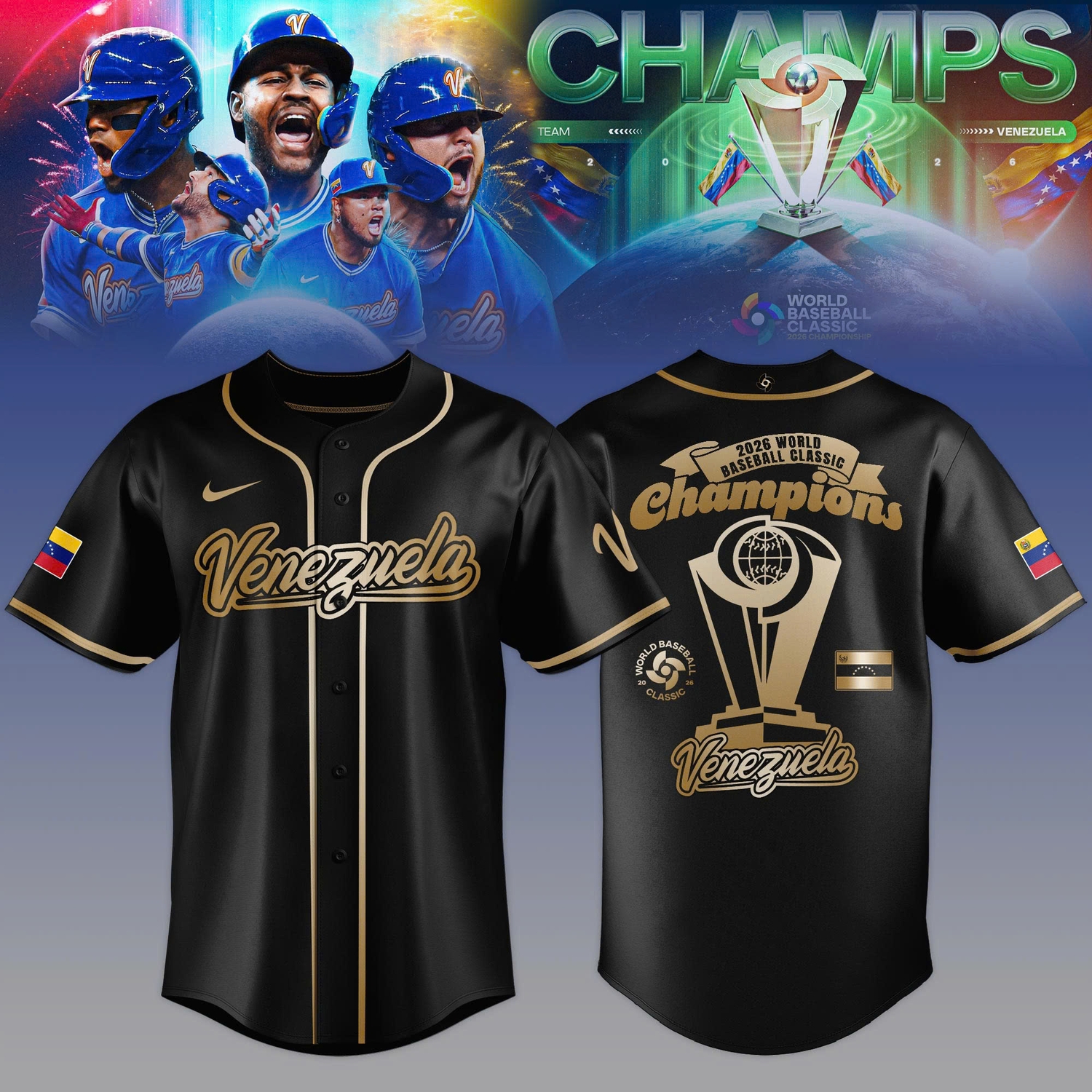 Venezuela Baseball 2026 World Baseball Classic Champions Commemorative Jersey Venezuela Baseball 2026 World Baseball Classic Champions Commemorative Jersey