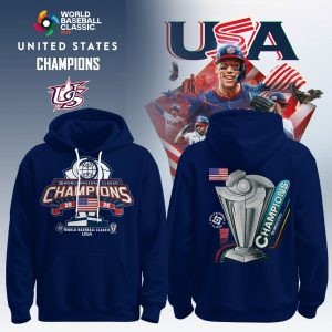 World Baseball Classic USA Champions 2026 Navy Hoodie by Drovenwear.com