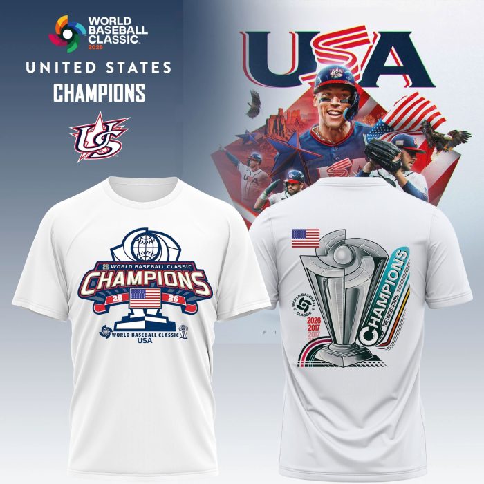 World Baseball Classic USA Champions 2026 Navy T-Shirt - Image 2