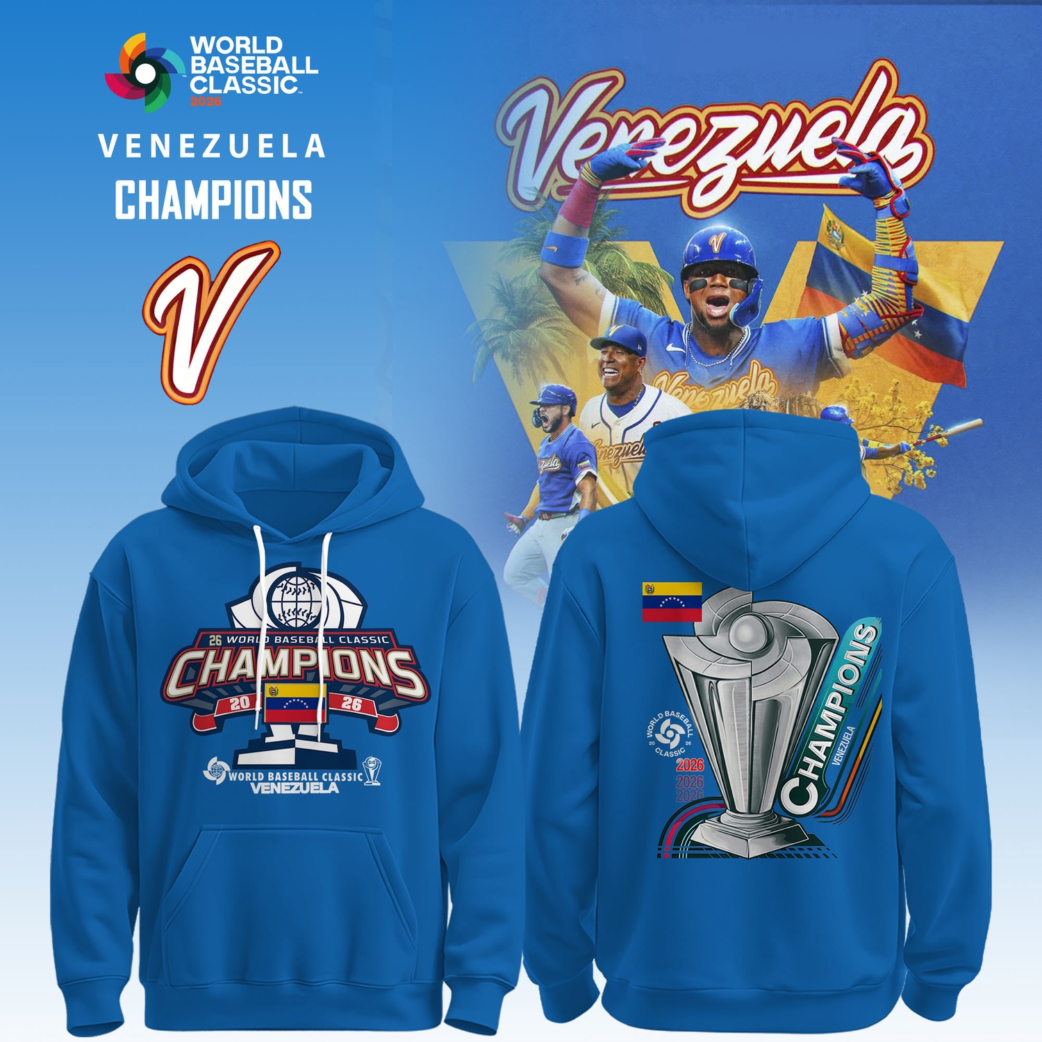World Baseball Classic Venezuela Champions 2026 Limited Hoodie World Baseball Classic Venezuela Champions 2026 Limited Hoodie