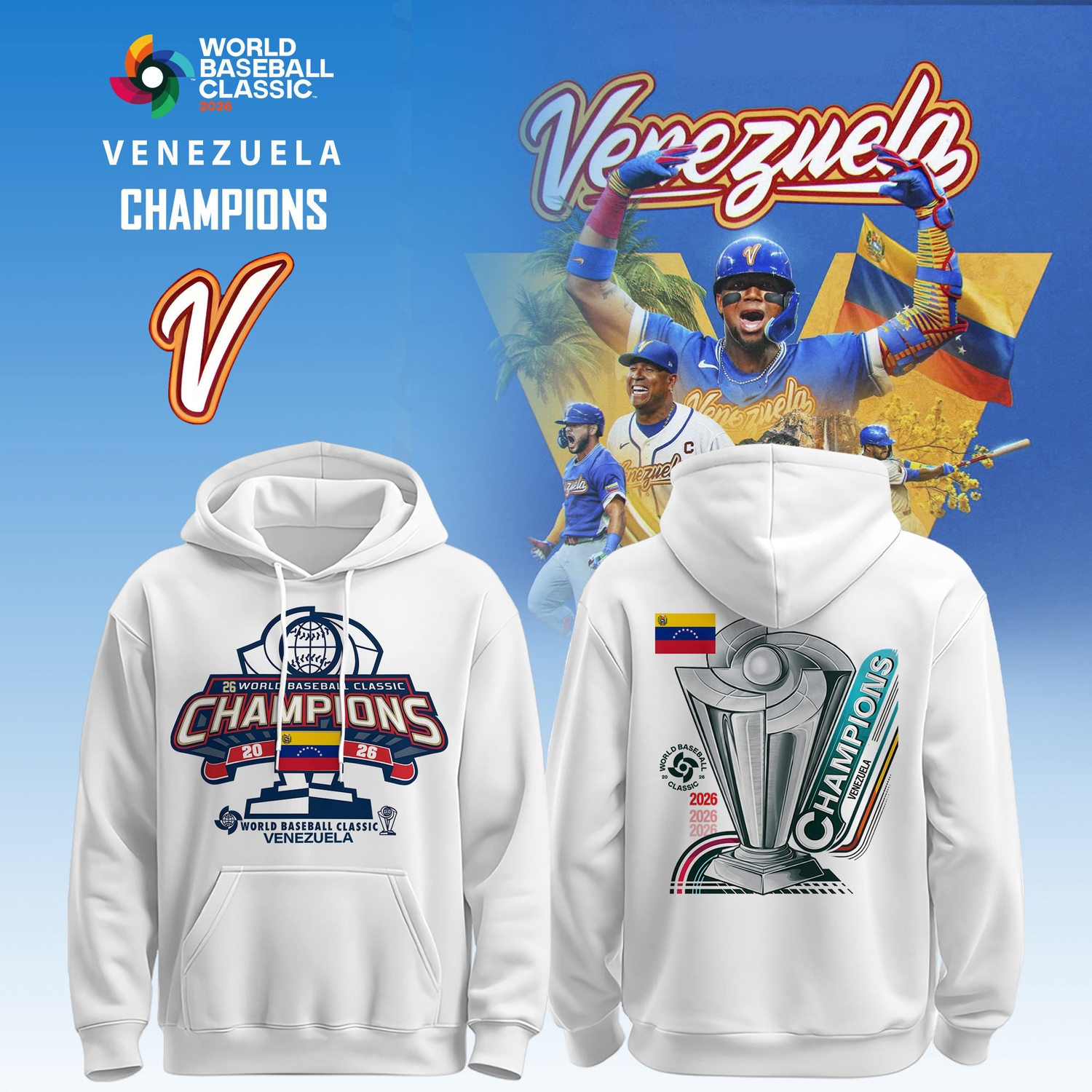 World Baseball Classic Venezuela Champions 2026 Limited Hoodie World Baseball Classic Venezuela Champions 2026 Limited Hoodie