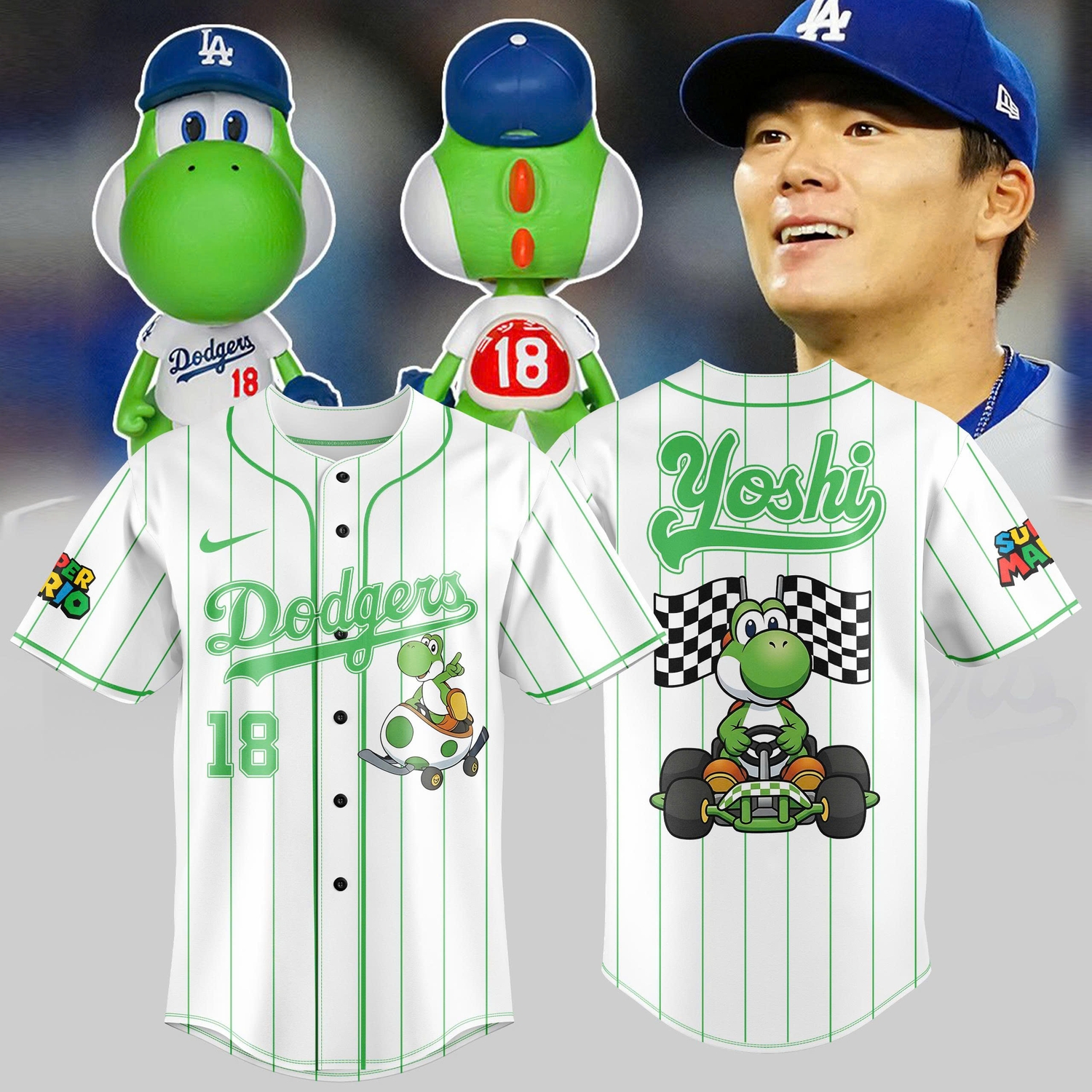 Yoshinobu x Yoshi Los Angeles Dodgers Fan Baseball Jersey Yoshinobu x Yoshi Los Angeles Dodgers Fan Baseball Jersey