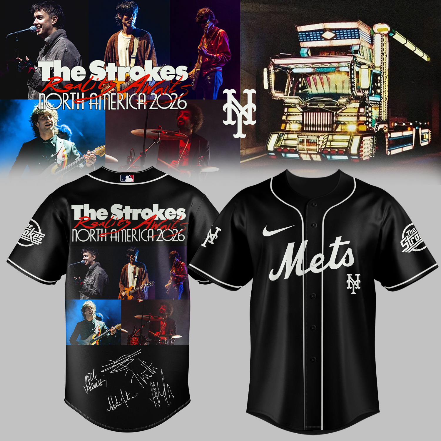 MLB All Teams X The Strokes ”Reality Awaits North America 2026” Limited Edition Signature - Jersey 2 MLB All Teams X The Strokes ”Reality Awaits North America 2026” Limited Edition Signature - Jersey 2