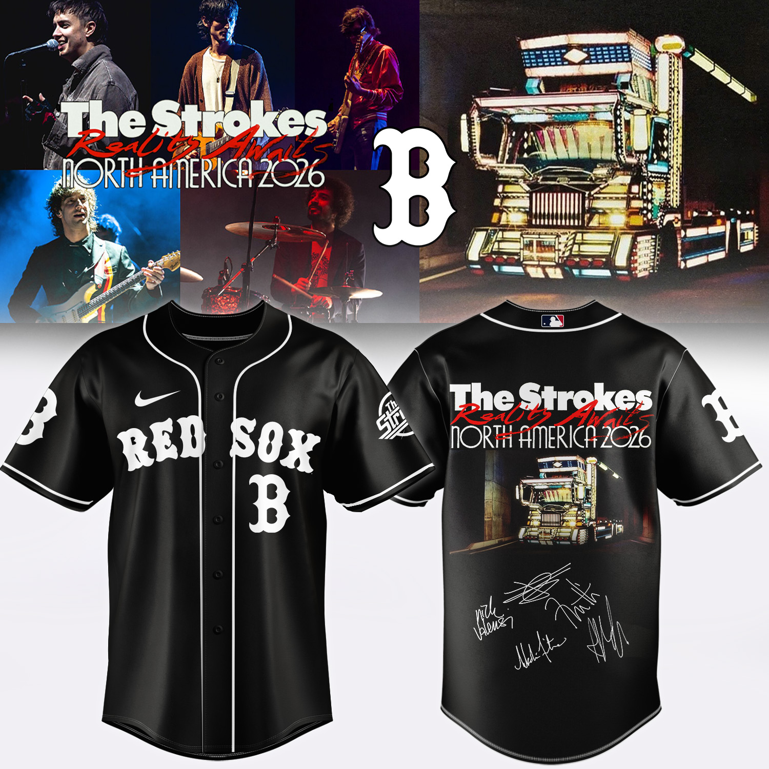 MLB All Teams X The Strokes ”Reality Awaits North America 2026” Limited Edition Signature - Jersey 1 MLB All Teams X The Strokes ”Reality Awaits North America 2026” Limited Edition Signature - Jersey 1
