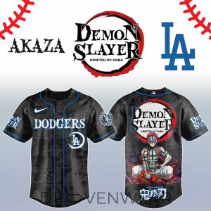 Akaza Demon Slayer Los Angeles Anime Baseball Jersey by Drovenwear.com