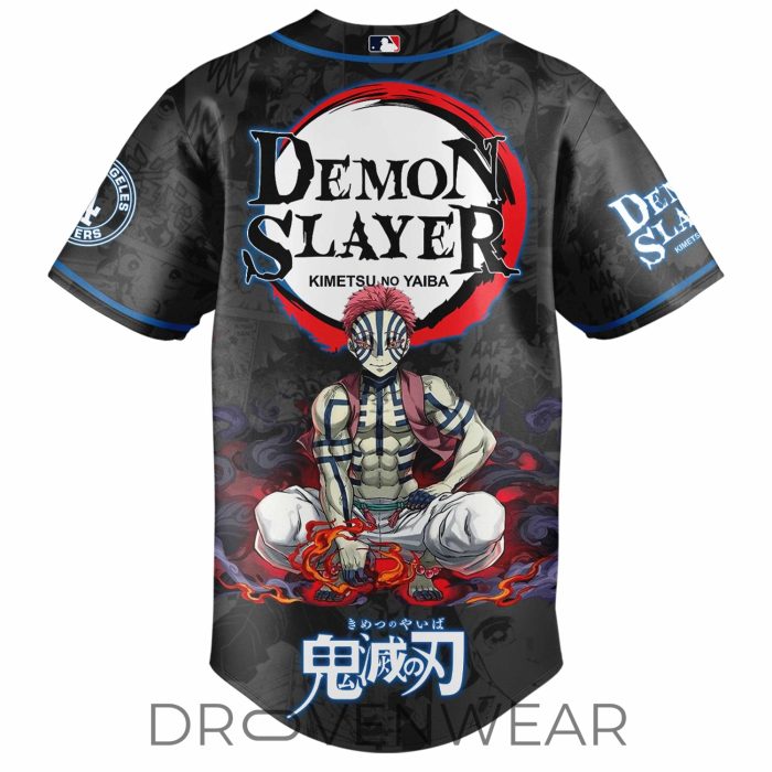 Akaza Demon Slayer Los Angeles Anime Baseball Jersey - Image 3
