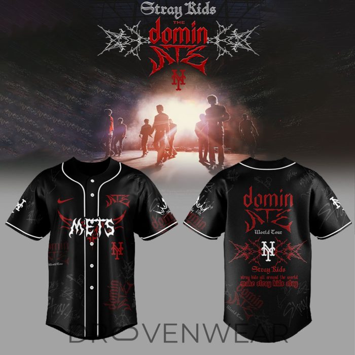 All Team MLB Stray Kids Dominate World Tour New Black Jersey - Image 2