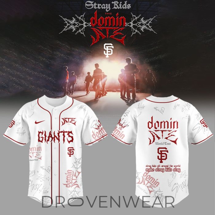 All Team MLB Stray Kids Dominate World Tour New White Jersey - Image 8