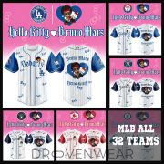 All Teams Baseball Jersey x BRUNO MARS x HELLO KITTY Blue Jersey Limited Edition