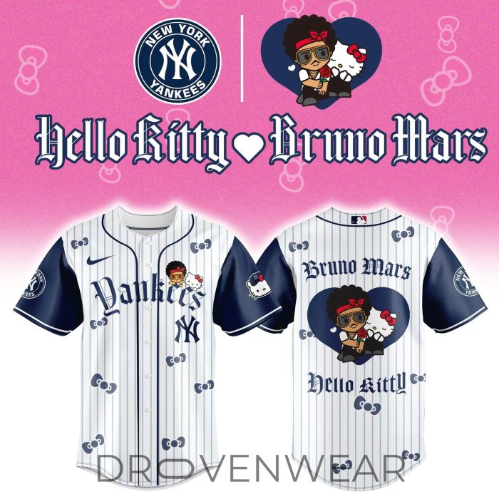 All Teams Baseball Jersey x BRUNO MARS x HELLO KITTY Blue Jersey Limited Edition - Image 3