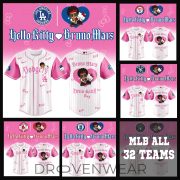 All Teams Baseball Jersey x BRUNO MARS x HELLO KITTY Pink Jersey Limited Edition