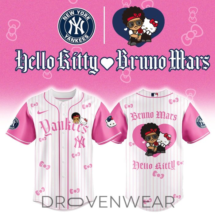 All Teams Baseball Jersey x BRUNO MARS x HELLO KITTY Pink Jersey Limited Edition - Image 3