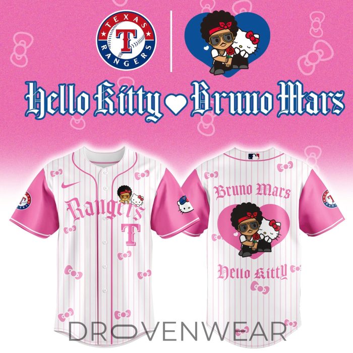 All Teams Baseball Jersey x BRUNO MARS x HELLO KITTY Pink Jersey Limited Edition - Image 4