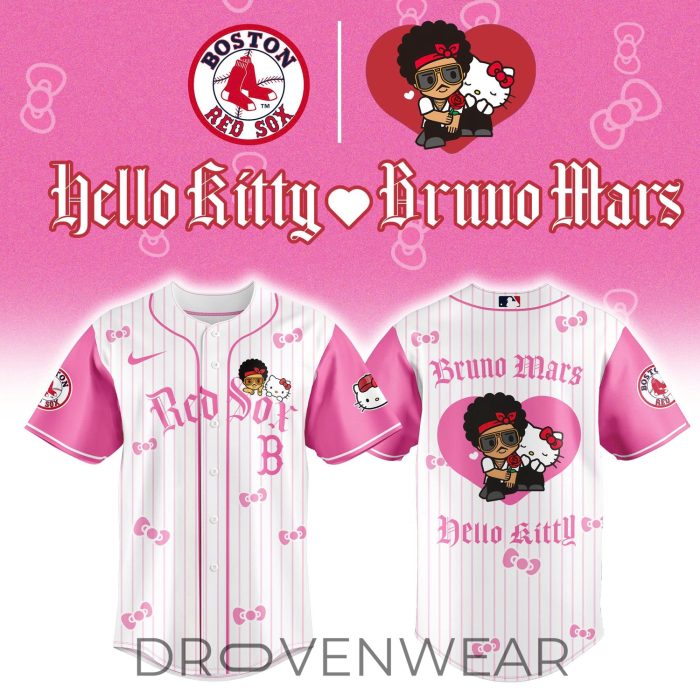 All Teams Baseball Jersey x BRUNO MARS x HELLO KITTY Pink Jersey Limited Edition - Image 5
