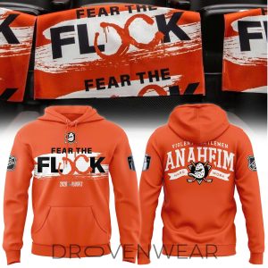 Anaheim Ducks 2026 Playoffs Fear The Flock Hoodie V3 by Drovenwear.com