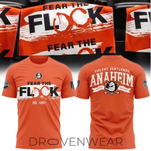 Anaheim Ducks 2026 Playoffs Fear The Flock TShirt V2 by Drovenwear.com