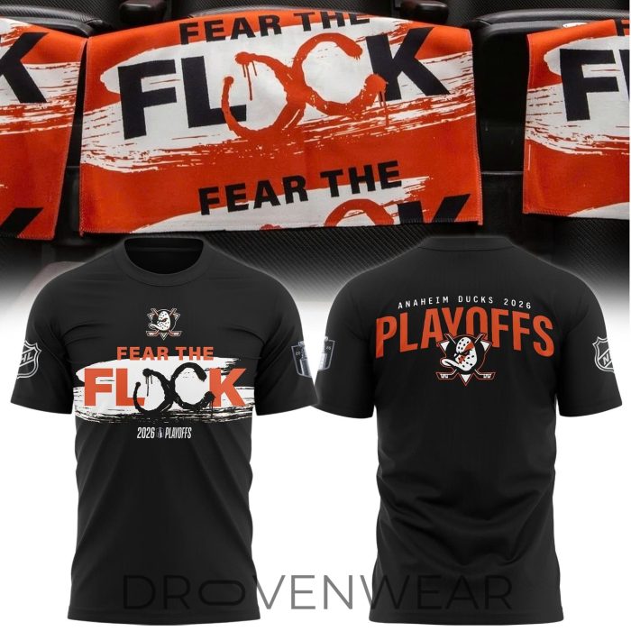 Anaheim Ducks 2026 Playoffs "Fear The Flock" T-Shirt V3 - Image 2
