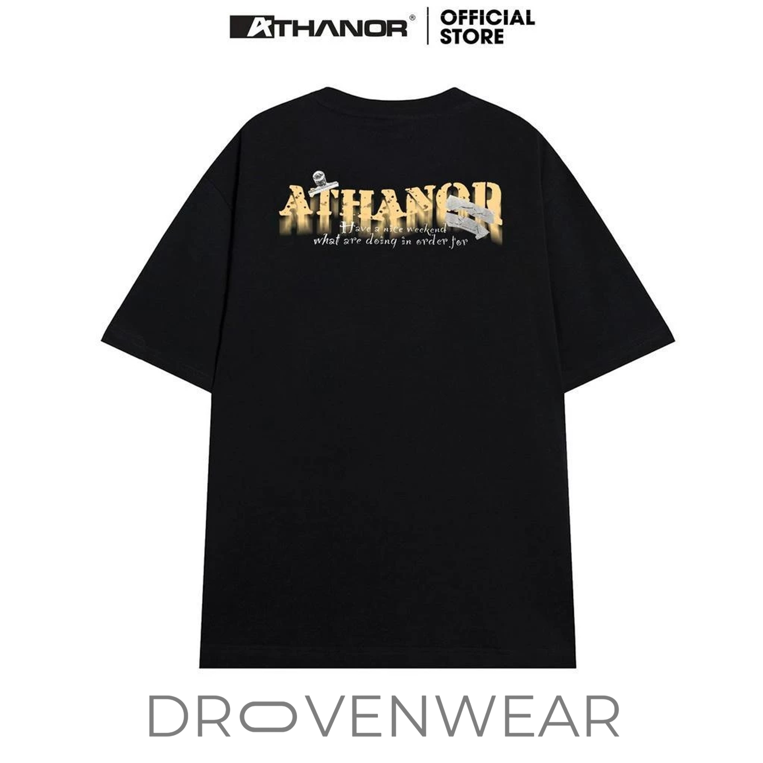 Athanor Vintage Portrait Graphic Tee - Oversized Black Streetwear T-Shirt
