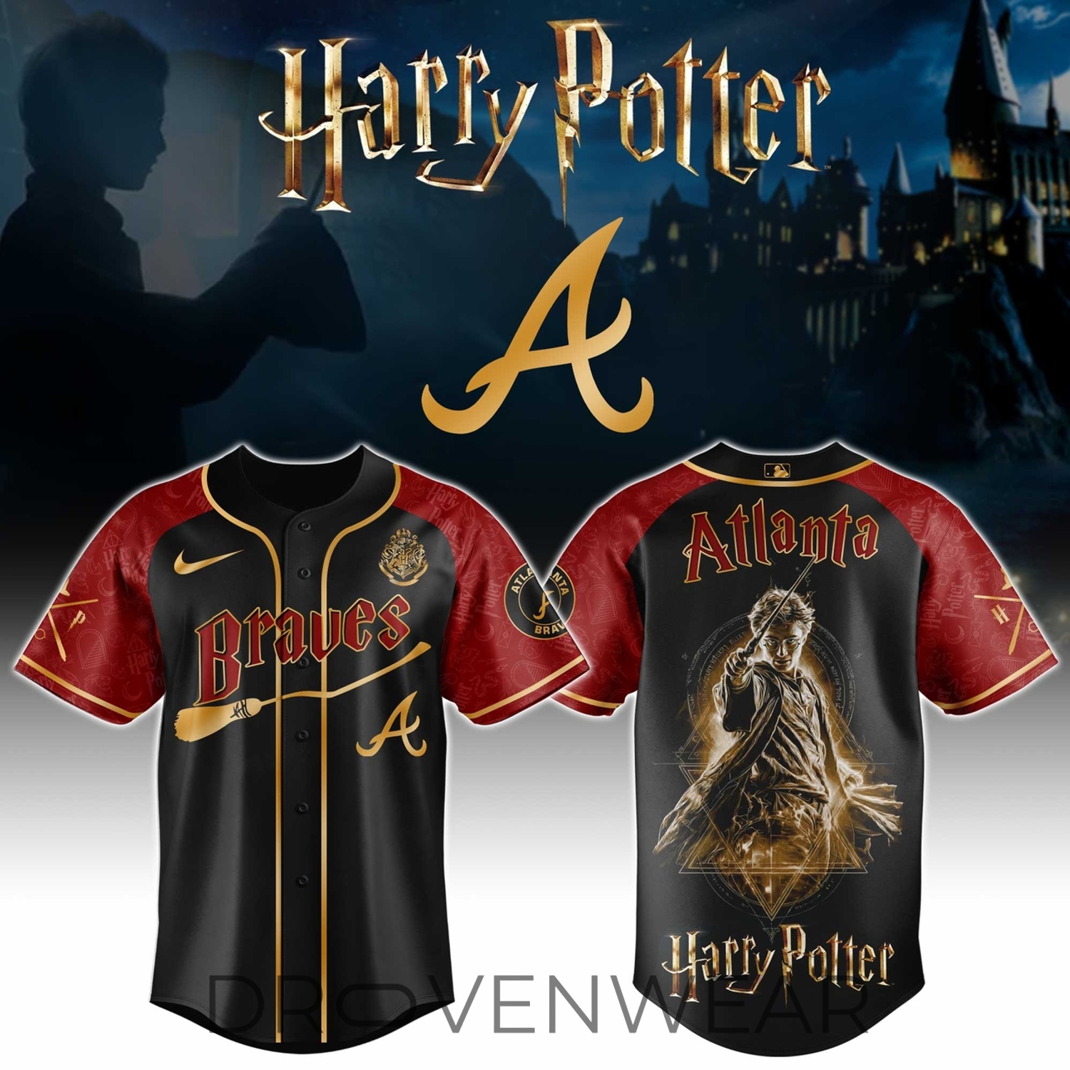 Atlanta Braves MLB x Harry Potter Night Heritage Baseball Jersey Atlanta Braves MLB x Harry Potter Night Heritage Baseball Jersey