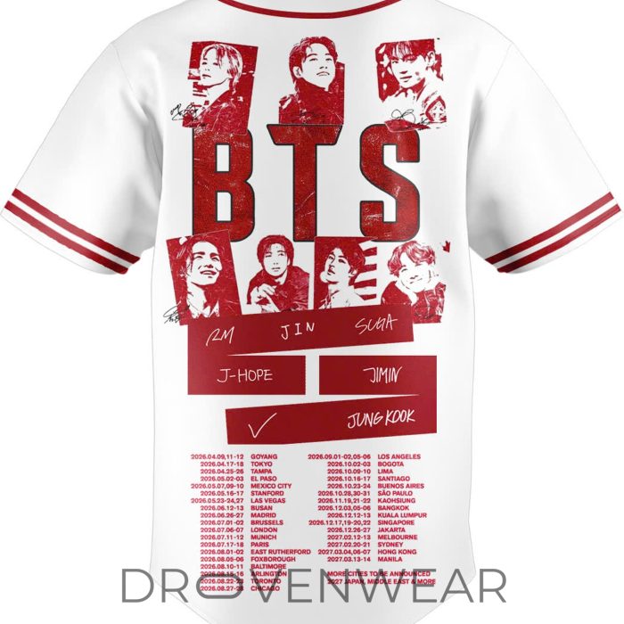 BTS Arirang 2026 World Tour Kpop Baseball Jersey - Image 3
