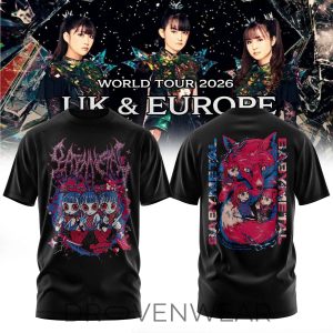 Baby Metal 2026 UK Europe Tour merch tee by Drovenwear.com